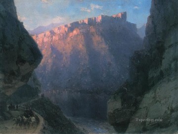 darial gorge 1868 Romantic Ivan Aivazovsky Russian Oil Paintings